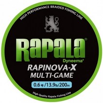 Rapala (라 파라) PE 라인 라삐노봐 X 멀티 게임 200m 0.6 호 13.9lb 4 개 뜨개질 라임 그린 RLX200M06LG