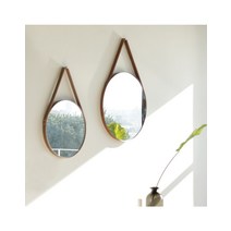 고급 가죽 스트랩 거울 (대)