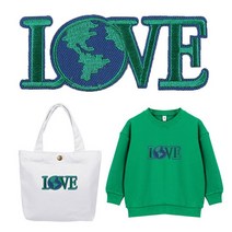 지구사랑패치 환경보호 열부착패치 LOVE EARTH 가방꾸미기 옷꾸미기 장식