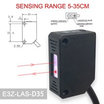 레이저수평광파기 HPT 광파기 삼각대 Cloweit 사각 레이저 센서 35cm 조정 가능한 NPN PNP 미러 렌즈 확산, 01 E3Z-LAS-D35_03 NPN NO NC