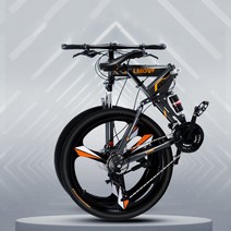 KAILAS 접이식 산악자전거 오프로드 변속 24인치 26인치 출근길 레이싱 학생 남녀공용 MTB자전거 ZL, 블루_[육발 에어로], 24 인치 21 속도