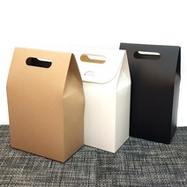 손잡이 가방형 선물상자 조각케익상자 포장박스 쿠키 크라프트 화이트 빼빼로상자, 1장, 손잡이 가방상자(크라프트)