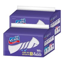 [코스트코] 크리넥스 스카트 다용도 위생행주 100매 X 2팩/ 4시이전당일발 /두께 레벨6 도톰 흡수력강/ 천연 항균성분/비타민 C 함유 항균효과/ 식탁 싱크대 아기용품등사용, 100매입, 2개