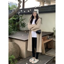 디자인 틈새 간단한 카디건 미디 스웨터 망토