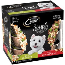 시저 반려견용 심플리 닭고기 37g x 4p + 쇠고기 37g x 4p 버라이어티 세트, 32세트