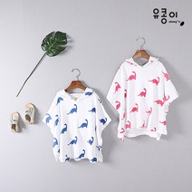 유콩이 유아 아동 아기 공룡비치타올 목욕가운 물놀이 워터파크 준비물 남아 여아 비치룩 유아목욕가운, 1개, 핑크M