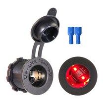 경운기가격 미니경운기12-24V 자동차 전원 콘센트 교체 방수 어댑터 액세서리 LED 디스플레이 보트 오토바, 01 Red