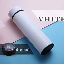 온도스마트물병 보온병 500ML 스마트 304 스테인레스 스틸 진공 워터 컵 온도 디지털 디스플레이 선물 열 절연 차, [01] 500 미리리터, [02] 빨간