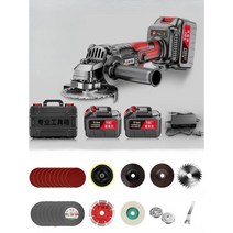 무선그라인더 미니 4인치 속도조절 무선핸드 연마기, 대용량배터리 2개 및 공구세트