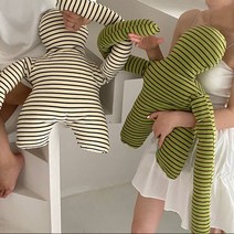 이에스 면 스판 스트라이프 hug 쿠션 인형 소파 침대 캠핑 쿠션 탈부착, 블루 퍼플