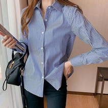 베이직 스트라이프 블라우스 셔츠 직장인 정장 셔츠