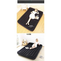 캠핑용 에어 매트 더블 접이식 매트리스 에어 침대, (베개내장)+핸드펌프+183x203x25cm