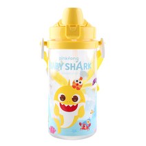 핑크퐁 아기상어 심플 끈달린 빨대물통, 혼합색상, 350ml