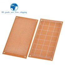 단면 도매 범용 5x10cm 솔더리스 PCB 테스트 브레드 보드 구리 프로토 타입 종이 주석 도금 플레이트 조인트 구멍 DIY 전자 부품 액세서리 소스, 한개옵션0