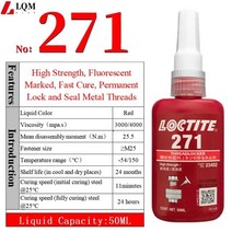 견고한 Threadlocker 록타이트 222 241 242 243 262 263 271 272 277 290 방수 밀폐형 느슨한 방청 액형 스, 08 271 50ml