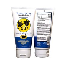 Rubber Ducky SPF 50 전통적인 페이스 앤 바디 자외선 차단 크림 광범 스펙트럼 방수 오일 프리 옥시벤존 암초 안전 비타민 E 추가 141.7g5온스 튜브 팩, 1 Fl Oz (Pack of 2)