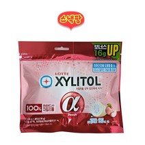 자일리톨 알파 입안촉촉 피치 리필 껌 102g(86g+16g), 2개