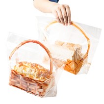 손잡이 식빵봉투 밀봉 포장봉투 빵 비닐봉투 드위치 봉투 투명 샌드위치 포장지, 50개, type2, 큰 사이즈