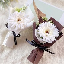 이플린 납골당 조화 꽃다발 1+1 / 국화 데이지 꽃, 6_국화(화이트브라운)