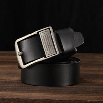 남성용 캐주얼 벨트 핀 버클 순수 가죽 벨트 남성용