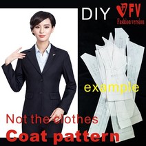 가죽공예 도안 의류 DIY 패턴 여성의 표준 정장 재킷 절단 그림 1:1 물리적 BWT-25, 07 Size 3XL