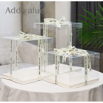 선물 투명 상자 박스 포장 케이스 고급리본 증정 26X26X31(5개), 26X26X31(5개)+리본미색