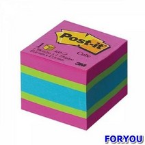 ForU526 3M 포스트잇 노트큐브 컬러 5개 쓰리엠포스트잇 인덱스 접착메모지 메모지