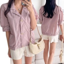 [여시몰6143]카라 단추 셔링 여름 자켓/여성 봄 카라 셔츠 금장단추 바람막이 블라우스 아우터 바스락 반바지 치마바지 슬랙스 스커트 코디