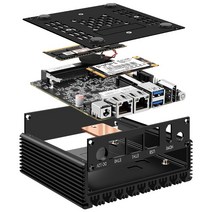 P미니 PC 6W 저전력 인텔 N3050N360 쿼드 코어 스레드 X86 소프트 라우터 2*000M Lan 포트 HD-MI 출력 금속, 03 DDR 8GB SSD 128GB_02 UK, 01 N3050