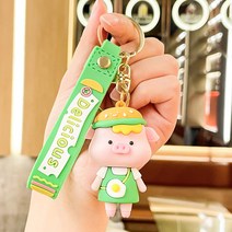 귀여운 돼지키홀더 열쇠고리 4종택1, 그린돼지, 1개
