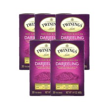 트와이닝 퓨어 홍차 다즐링 40g 20티백 Twinings Pure Black Tea Darjeeling, 5팩