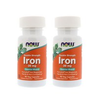 나우푸드 고함량 철분 더블 스트렝스 36 mg 식물성 90 캡슐 X 2