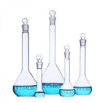 다양한 용량의 투명 유리 부피 플라스크 5ml ~ 1000ml 마개 포함 정량 병