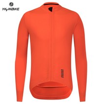 YKYWBIKE Autumn Pro Team 블랙 롱 슬리브 에어로 저지 레이스 사이클링 저지 자전거 슬림 사이클링 의류 이탈리아 메쉬 패브릭 슬리브