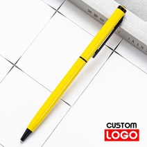 필기도구 펜 볼펜 샤프 만년필 새로운 금속 볼 로즈 골드 커스텀 로고 광고 레터링 새겨진 이름 학교 및, 21 Style 2-Yellow
