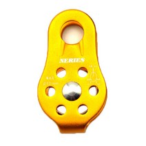 NERIES 암벽 등반 도르래 고정 사이드 플레이트 단일 Sheave 스테인레스 스틸 운반 기어 신뢰성 로프 구조 Carabiner, 노란색