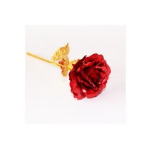 YO CHO 인공 꽃 24K 호일 장미 도금 골드 생일 발렌타인 크리에이티브 선물 축제 홈 파티 장식, Red 2