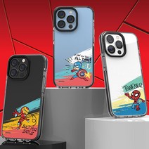 마블 표출 투명라인 케이스 갤럭시S23 울트라 플러스 캡틴아메리카 아이언맨 블랙팬서 토르 스파이더맨 블랙위도우 그루트 캡틴마블 로고 로켓라쿤