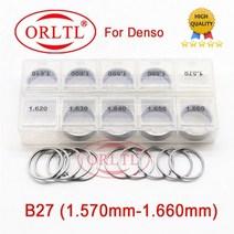 연료 주입기 50pcs 조정 심 b27 커먼 레일 인젝터 조정 심 b27 가스켓 와셔 크기: denso 인젝터 용 1.57-1.66mm, b27 1.57-1.66mm