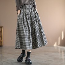 휴가 허리가편안한 여름 데일리 캐쥬얼 30대 시원한 와이드 베이직 빈티지 우먼 린넨 롱 스커트