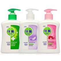 데톨 핸드워시 250ml 용기 스킨케어+오리지날 +센스티브 총 x 3개
