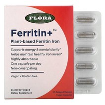 Flora Ferritin 플로라 페리틴 식물성 철분 비건캡슐 30정, 30캡슐, 2개