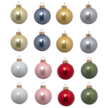 이케아 빈테르핀트 트리 장식 방울 20개 유리 블루/실버 사이즈 6 cm, 파스텔혼합 16개