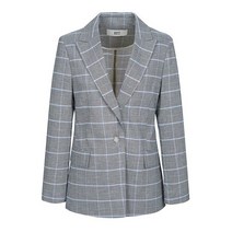 베스띠벨리 22S/S 체크 패턴 솔리드 원 버튼 블레이저 자켓 BEJ2164BKP