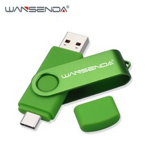 새로운 WANSENDA USB 3.0 유형 C USB 플래시 드라이브 OTG 펜 드라이브 512GB 256GB 128GB 64GB 32GB 16GB USB 스틱 2 인 1 고속, 256GB_green