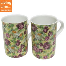 Living 도자기 머그잔 2p세트 화려한 장미 꽃무늬 커피잔 카페 머그컵 물컵 예쁜컵, 대표상품, [ 1개 ]
