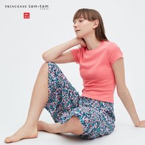F 유니클로 여성 PTT RELACO 크롭팬츠작은꽃무늬 파자마팬츠 홈팬츠 품 462869