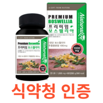 네추럴라이즈 프리미엄 보스웰리아 식약처 식약청 인정 인증 해썹 haccp 인도 유향나무 식물성 원료 테르페노이드 아연 비타민D 마그네슘 리모넨 셀레늄 판톤텐산 추출분말, 60정X1개