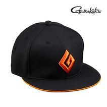 가마가츠 플랫 브림 캡 낚시 모자 피싱 루어 스냅백 GM-9850, L, 블랙