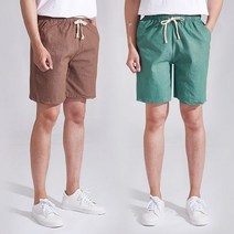 [디바옴므] 워싱 린넨 스판 5부 반바지